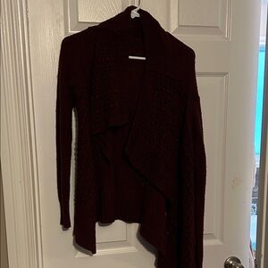American Eagle Outfitters Deep Red Drape Cardigan